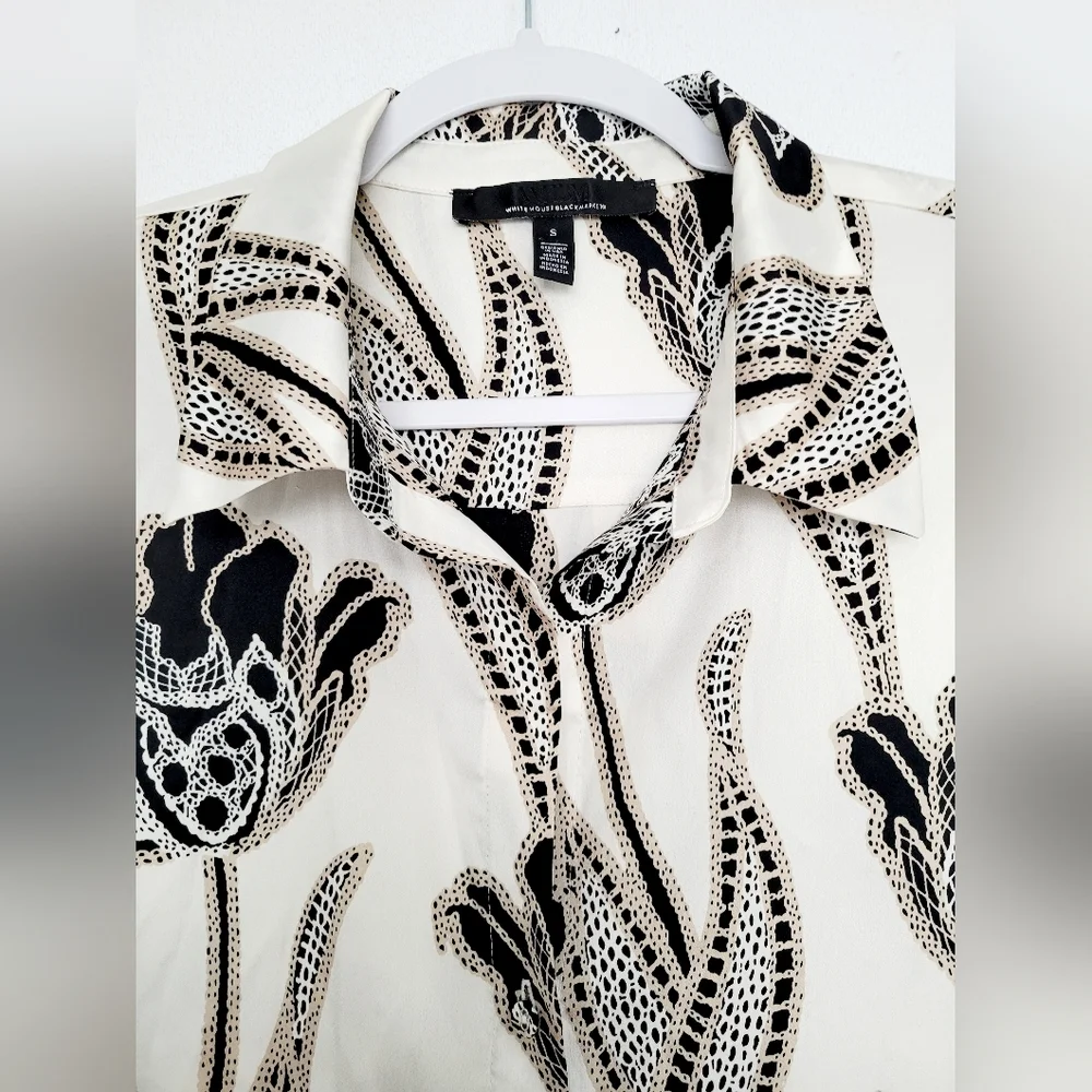 White House Black Marker Women's Business Office Gorgeous Blouse Buttons Small - Picture 3 of 16